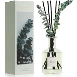 COCORRNA Wild Mint & Eucalyptus Reed Diffuser  6.76 oz Essential Oil with 8 Reeds & Real Eucalyptus Sticks, Home Fragrance for Bedroom or Bathroom Dcor
