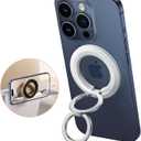 SYNCWIRE for MagSafe Ring Holder, Magnetic Phone Ring Holder Magnet Cell Phone Grip Finger Ring Kickstand Compatible with iPhone 16 15 14 13 12 Pro Max fits MagSafe Accessories (White)