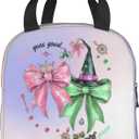 Pink Goes Good With Green Lunch Box Reusable Lunch Bag Women Adult Insulated LunchBox for Work Picnic Hiking Beach
