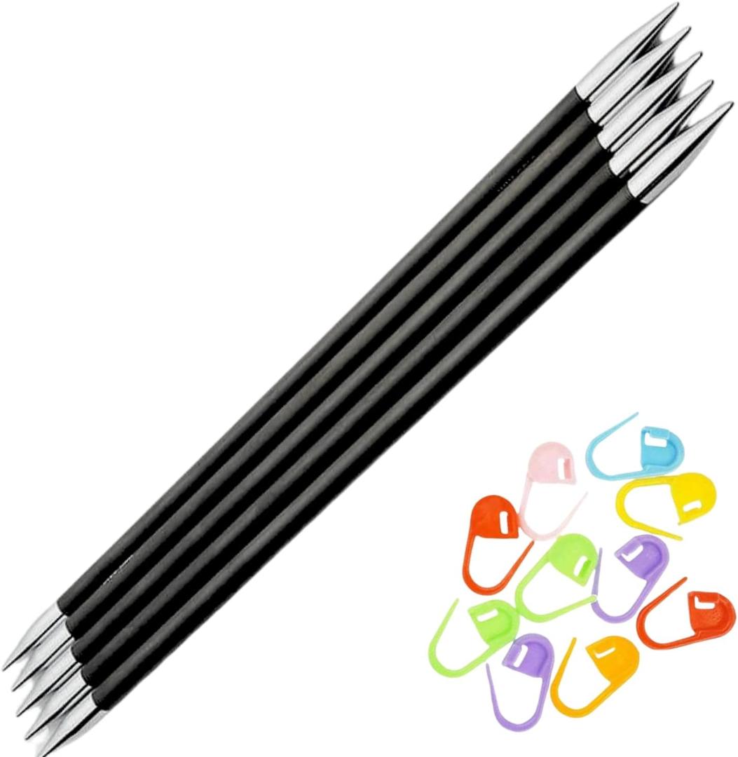 KnitPro Karbonz 6-Inch US 2.5 (3.0mm) DPN Double Pointed Knitting Needles, US 02.5 , 6in.