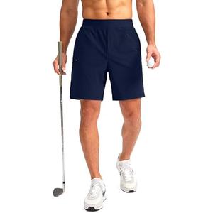 Viodia Men's 7" Golf Shorts with 5 Pockets Elastic Waist Dry Fit Stretch Shorts for Men Hiking Casual Athletic, M