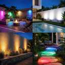 Brizled 4 Pack RGB Solar Spot Lights Outdoor, 360° Rotation 9 Colors & 11 Modes Color Changing Spotlights Outdoor Landscape Lights Solar Spot Landscaping Pathway Lighting for Path Garden Yard Patio