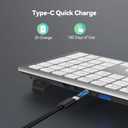 TECKNET Bluetooth Keyboard Rechargeable, 4-Device Free Switching (2.4G+BT), Ultra-Slim Full Size Wireless Keyboard, Quiet Typing, for PC/Laptop/Smart TV/Phone, Adjustable Stand, 12 Multimedia Keys