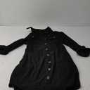 Alaster Queen Women's Corduroy Long Sleeve Short Dresses Fall Winter Button Down Work Tunic Dress with Pocket (Black< S)