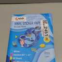 Printable Vinyl Sticker Paper for Laser Printer - Glossy White - 30 Self-Adhesive Sheets - Waterproof Decal Paper - Standard Letter Size 8.5"x11"