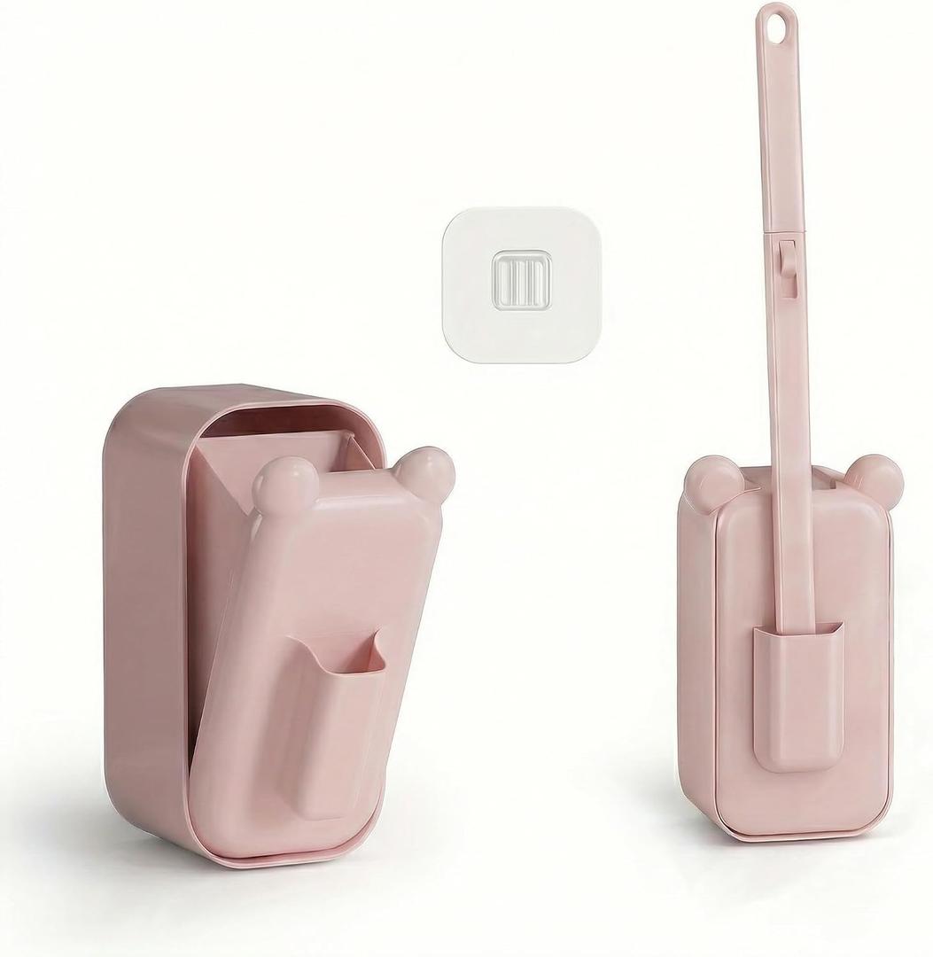 Disposable Toilet Brush for Bathroom Cleaning, Toilet Brush and Holder Set, Deep Cleaning Toilet Bowl Cleaner with Replaceable Heads, Hygienic Storage Design (Pink 24 Refills Flip-Open Toilet Brush)