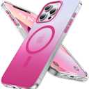 Magnetic for iPhone 13 Pro Max Case [Compatible with MagSafe] [10FT Military Grade Drop Tested] Slim Translucent Matte Case for iPhone 13 Pro Max Phone Case, Gradient Hotpink (6.7")