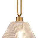 10” Diamond Glass Ceiling Light Gold Classic Modern Chandelier for Bedroom Living Dining Room Kitchen, UL Listed