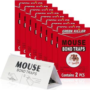 Qualirey 150 Pack Insect & Mouse Glue Traps, Non-Toxic Mouse Sticky Traps Pads Indoor for Home Garages Basements Attics, Adhesive Glue Boards for Rats Rodents Snake Bugs