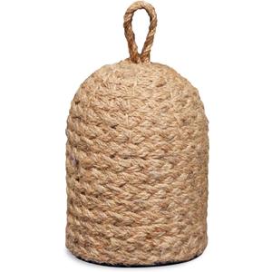 PEMAR Handwoven Jute Door Stopper with Handle  Weighted Door Stop for Indoor Use, Floor-Friendly Felt Base, Subtle Handcrafted Home Accent (5.1''D x 7.5''H, 5.2lb)