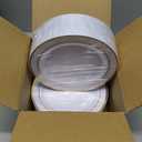 bUCLA 100Pieces Gold Plastic Plates - 6.25inch White with Gold Rim Disposable Salad/Dessert/Appetizer/Small Cake Plates Premium Hard - Ideal for Wedding, Party