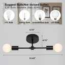 BAODEN 2 Lights Bathroom Wall Sconce Vanity Modern Industrial Wall Lamp Pole Wall Mount Lighting Fixture（Gold/Black Color）
