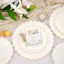 LIYH 120 Pcs Ivory Scalloped Plastic Plates Disposable - Ivory and Gold Plastic Plates - Gold Fancy Disposable Party Dinner & Dessert Plate for Wedding Birthday