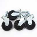Universal Threaded 4 Cart Wheels for Metal Rack Shelving Units