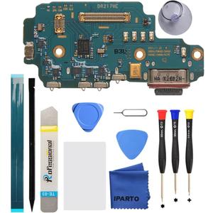 Charging Port Replacement Kit for Samsung Galaxy S22 Ultra 5G SM-S908U SM-S908U1 USB Flex Dock Connector Charging Flex Replacement with Tools
