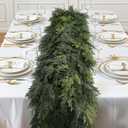 SHareconn 6FT Artificial Christmas Cedar Garland Decoration, Realistic Faux Cypress Greenery Garland for Winter Mantle Table Stairs Railing Fireplace Holiday Indoor Outdoor Decor, 6 FT