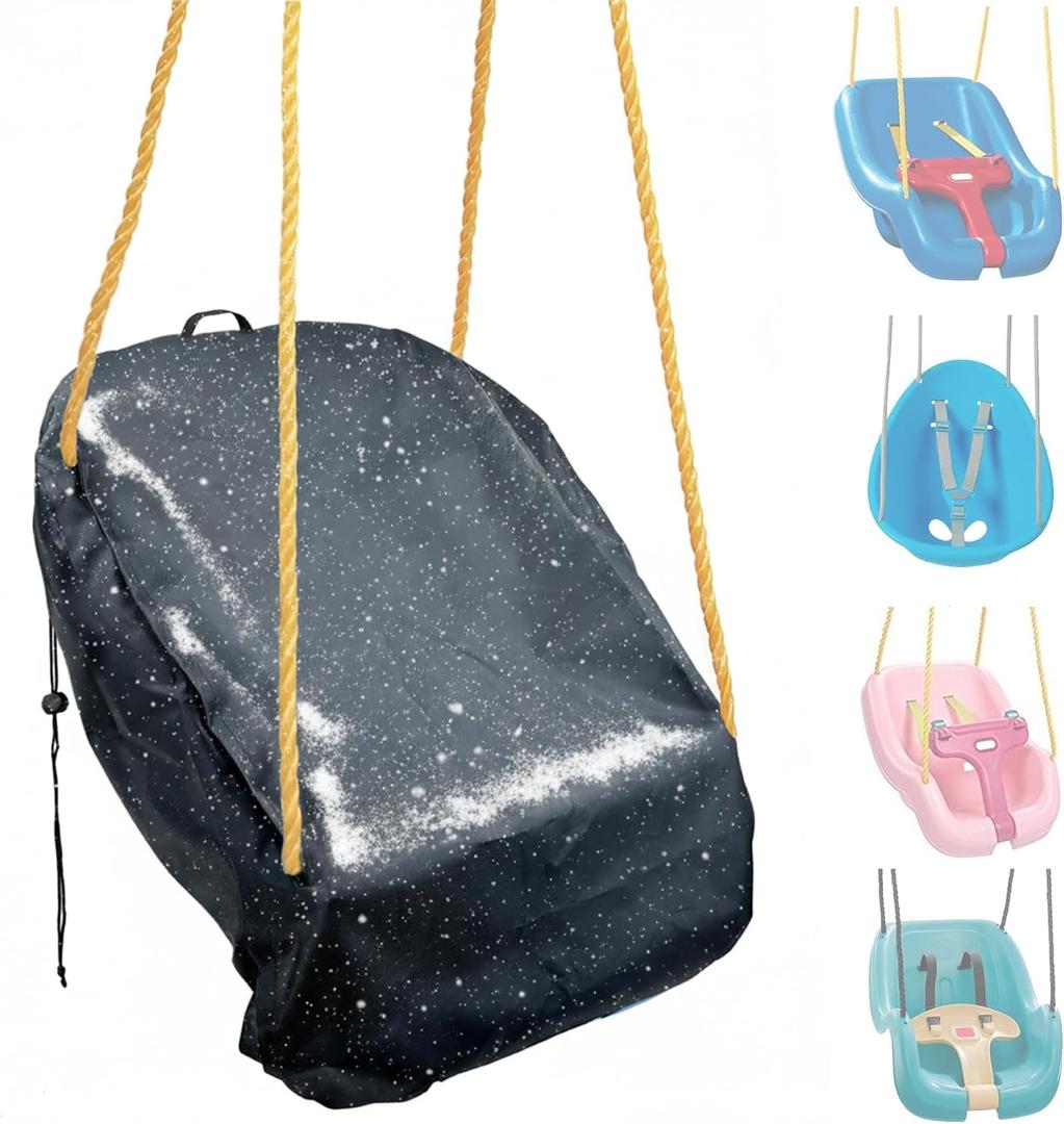 Outdoor Toddler Swing Seat Cover, Playground & Patio Yard Covers for Swings (Black, 1 Pack)