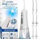 Water Flosser Cordless Pick for Teeth, 4 Modes, Gentle on Gums, Removes Plaque & Food Particles, B. WEISS High-Power, Rechargeable & Waterproof Oral Irrigator; 6 Tips Included, Porcelain White