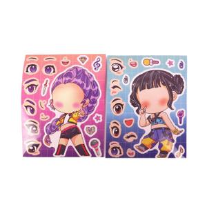 24Sheets Make-a-face Demon Movie Hunters Sticker for Teens,Make Your Own Mixed & Matched with 8 Designed Characters Cartoon Anime Sticker for Birthday Party Supplies Favors (H24)