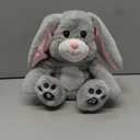 YH YUHUNG Easter Bunny Interactive Talking Plush Toy, Voice Repeat & Record, 10 Songs with Flapping Ears, Volume Control, Animated Stuffed Rabbit Easter Basket Stuffers for Toddlers Kids, Soft Gray