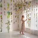 Suncalla 6 Pcs 35.4ft Hanging Flowers Garlands Backdrop Lighted Floating Fake Wildflower Vines LED Floral Garland Ceiling for Spring Wedding Bridal Shower Birthday Graduation Party(Fresh,Multicolor)