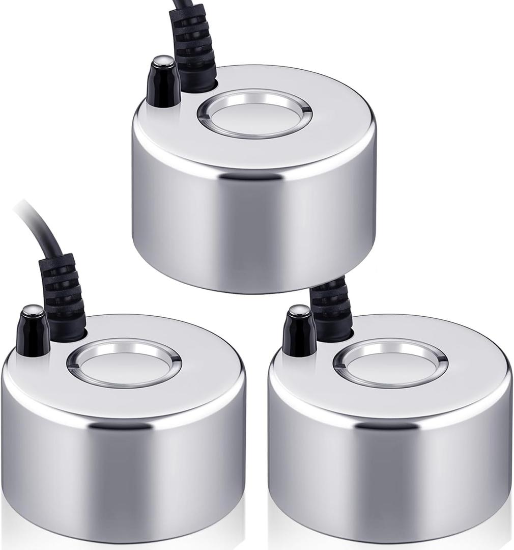 Maitys 3 Pcs Mist Maker Fogger Small Ultrasonic Fog Machine Fountain Halloween Cauldron Mister Fogger Water Garden Pond Foggers Air Humidifier with 12 LED Light Flashes for Party