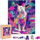 Wooden Puzzles for Adults, Cat Jigsaw Puzzles, Unique Animal Adult Puzzles, Irregular Creative Gift for Family Game,Christmas Birthday Gifts Home Decor