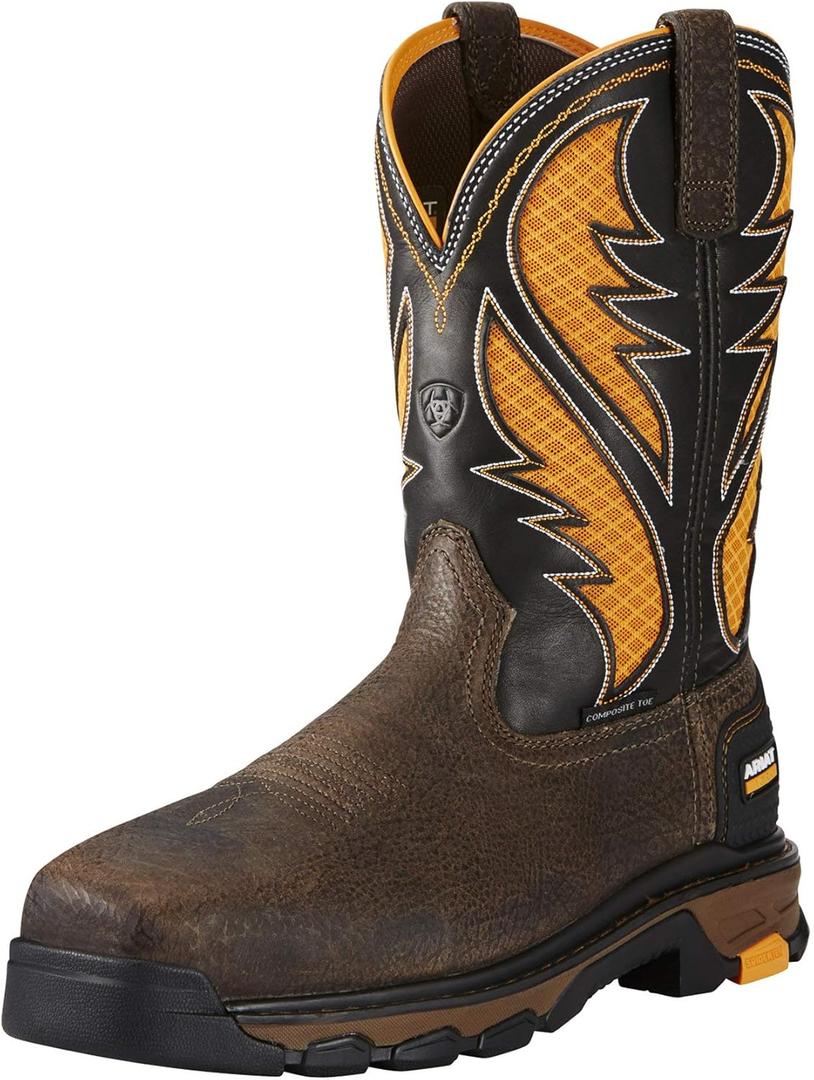 ARIAT Intrepid VentTEK Mens Boot (12 Wide, Cocoa Brown/Work Orange)