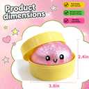 Glitter Dumpling Squishy Toy, Slow Rising Soft TPR Stress Relief Squishy for Adults & Kids – Cute Bao Bun Desk Decoration, Anxiety Relief Fidget, Party Holiday Birthday Gift (1PCS，Pink)