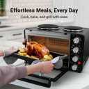 NutriChef 30 Quart Kitchen Convection Oven & 2 Burner Cooker - 1500 Watt Oven - 7 Cook Functions Rotisserie, Cook, Bake, Broil & More - Includes Baking Tray, Skewers & Handles - 19.6 x 16.0 x 13.5 IN