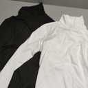 POPZONE 2 Pack Women's Turtleneck Long Sleeve Tops Mock Neck Slim Fit Shirt Basic Soft Lightweight Base Layer Undershirts (Medium, Black, White)