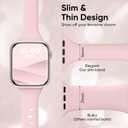 Thin Slim Band and Case Compatible for Apple Watch Bands Women Men 40mm 44mm 42mm 46mm 41mm 45mm, Silicone Sport Strap Cover and Screen Protector for iWatch Series 11/10/9/8/7/6/5/4/SE 3 (Pink)