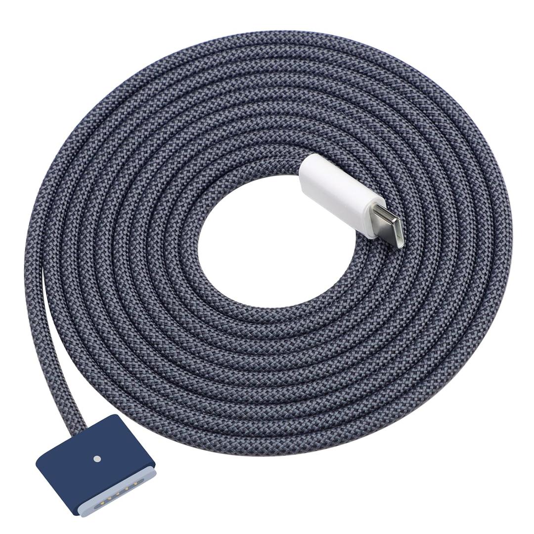DERLULU USB-C Magnetic Charging Cable (6.6 ft/2 m), Compatible with MacBook Air (15''/13'' M4 2025, M3 2024, 15'' M2 2023, 13" M2 2022), MacBook Pro (16"/14" 2024/2023/2021), Midnight Blue