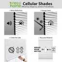 DEZ FURNISHINGS Cordless 1" Light Filtering Cellular Shade, 33"W x 48"H, White