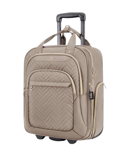 Underseat Carry On Luggage Airline approved,16-inch Under seater Soft side Brown