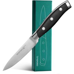 linoroso Paring Knife 3.5 inch Small Kitchen Knife with Elegant Gift Box, Sharp Forged German Carbon Stainless Steel Fruit Knife, Full Tang, Ergonomic Handle-Classic Series