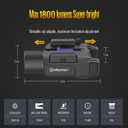 DEFENTAC 1800 Lumens Slidable Pistol Light with Quick Release, Rechargeable Tactical Flashlight with Strobe/Momentary for Guns with Pic-Rail (Not for Subcompact)