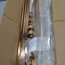 Tessco for you 5 Arm Candelabra Centerpieces for Tables 42.5'' Tall Floor Candle Holder Metal Candlestick Stand with Acrylic Lampshade for Wedding Holiday Birthday Party Decor(Gold,2 Set)