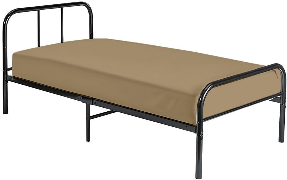 Cot Fitted Sheet 30 x 75, 100% Egyptian Cotton, 1 PC Cot Size Bottom Sheet Only, Perfect for Narrow Twin, Camp Bunk, Army Cots, Trifold Mattress, Camping Cot, Guest Bed Replacement(Taupe)