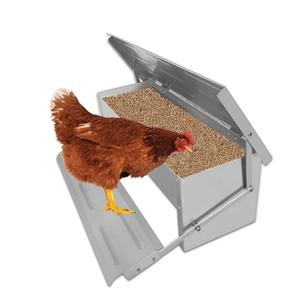 Hooomyai Economical and Practical Automatic Chicken Feeder,Aluminum Alloy Material, 8 lbs Capacity, On-Demand Feeding for 10 Chickens, Anti-Flick Grill