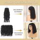Human Crochet Hair for Black Women 18 Inch 150g Burmese Curly Human Hair Crochet Bundles Lightweight Pre-Separated Feather Crochet Human Hair Invisible Miracle Knots Hair Extensions Natural Black