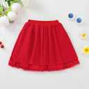 Magic Park 5-6 Y Girl Sequin Tutu Skirt Kids Holiday Short Skirt (Red, S)