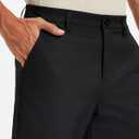 Men's Classic Fit Stretch Golf & Dress Work Pants  - All-Day Comfort Performance Trousers for Business & Travel (Black), 32Wx30L