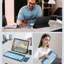 LAMA 7 Colors Backlit Bluetooth Keyboard and Mouse Combo for iPad Pro/Air/Mini, Ultra-Slim Rechargeable Wireless Keyboard and Mouse for iPhone 15/14/13 Pro/Samsung/PC/Laptop/iOS/Windows/Android,DBL