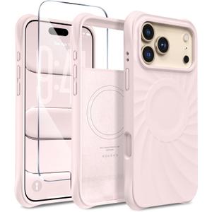 Magnetic for iPhone 17 Pro Max Case 6.9", Compatible with MagSafe, [Integrated Silicone Camera Control Cover] [Screen Protector], 2X MIL-STD Drop Protection for 17 ProMax Case, Lovely Pink