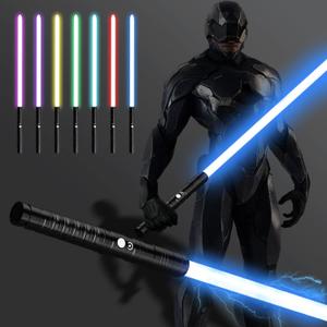 Lightsaber RGB15 Colors Metal Hilt 3 Sound Modes Rechargeable Force FX Heavy Dueling Light Saber Swords Set Cosplay Children Adults (Black)