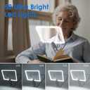 5X Hands Free Magnifying Glass with Light for Reading, Neck Wear Magnifier with Adjustable Brightness 50 Led Lights Flexible Gooseneck Full Book Page Magnifier for Low Vision Seniors with Aging Eyes