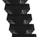 FINETOO 6 Pack Bikini Underwear for Women Sexy Lace Cheeky Panties Low Rise Hipster Cotton Panty (Large)