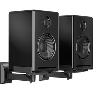 suptek Large Dual Side Clamping Bookshelf Speaker Wall Mounting Bracket for Large Surrounding Sound Speakers, Hold up to 55lbs Black SPM201LB
