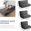 MAXYOYO Bean Bag Bed Folding Sofa Bed Floor Mattress for Adults, Extra Thick and Long Floor Sofa with Corded Washable Cover, Dark Grey, 54x95 Inch